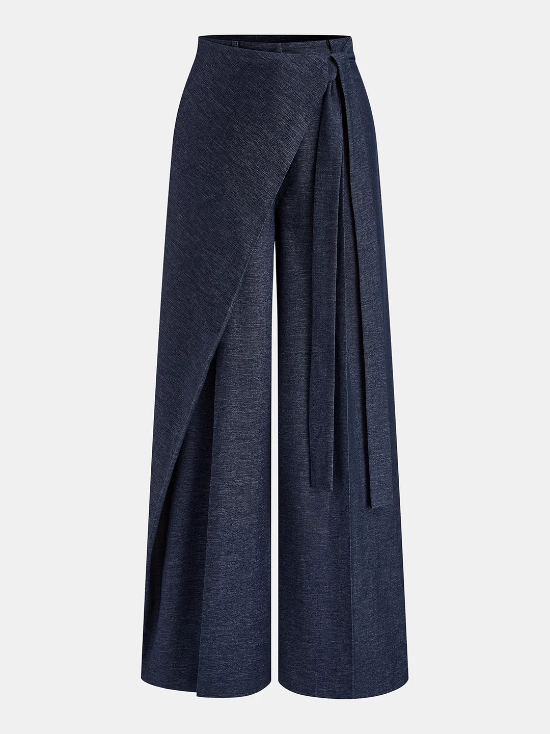 Asymmetric Wrap Wide-Leg Pants