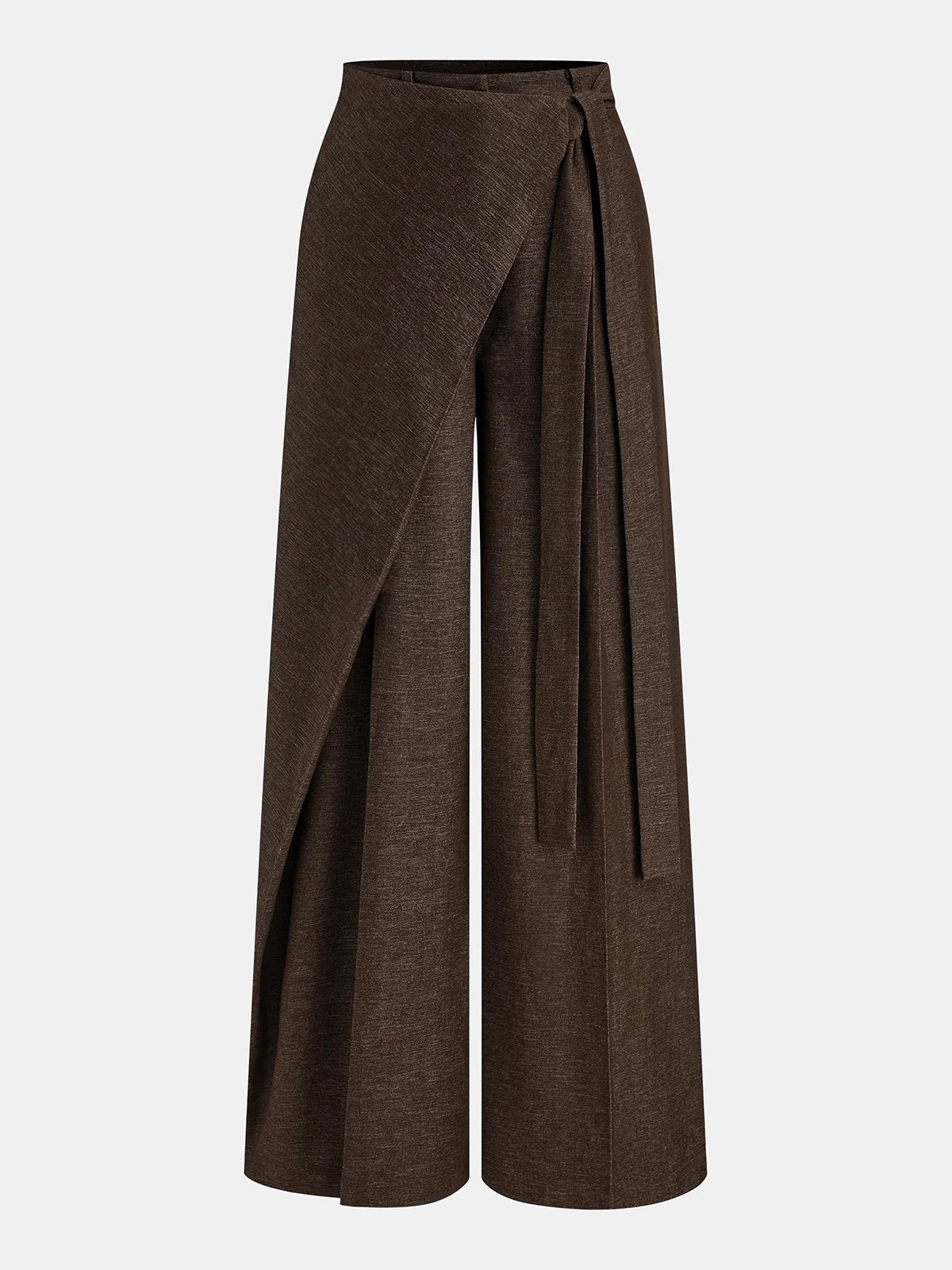 Asymmetric Wrap Wide-Leg Pants