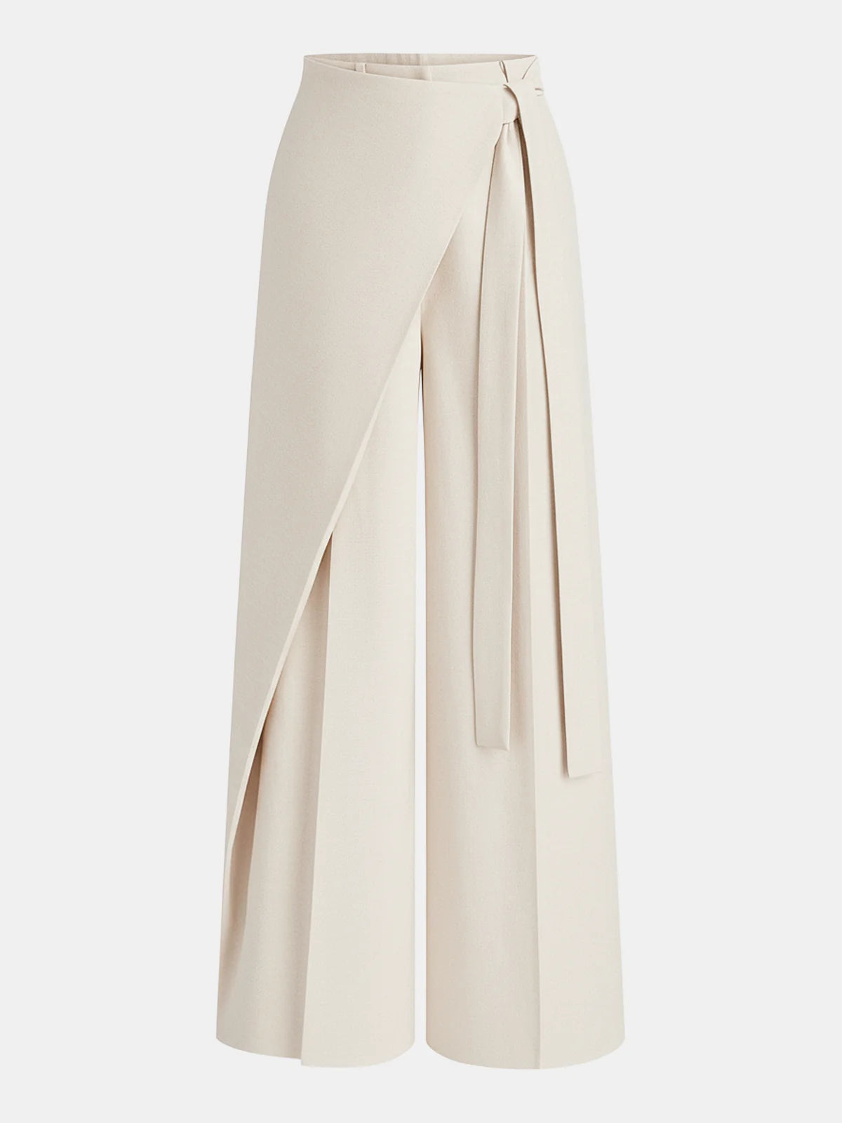 Asymmetric Wrap Wide-Leg Pants