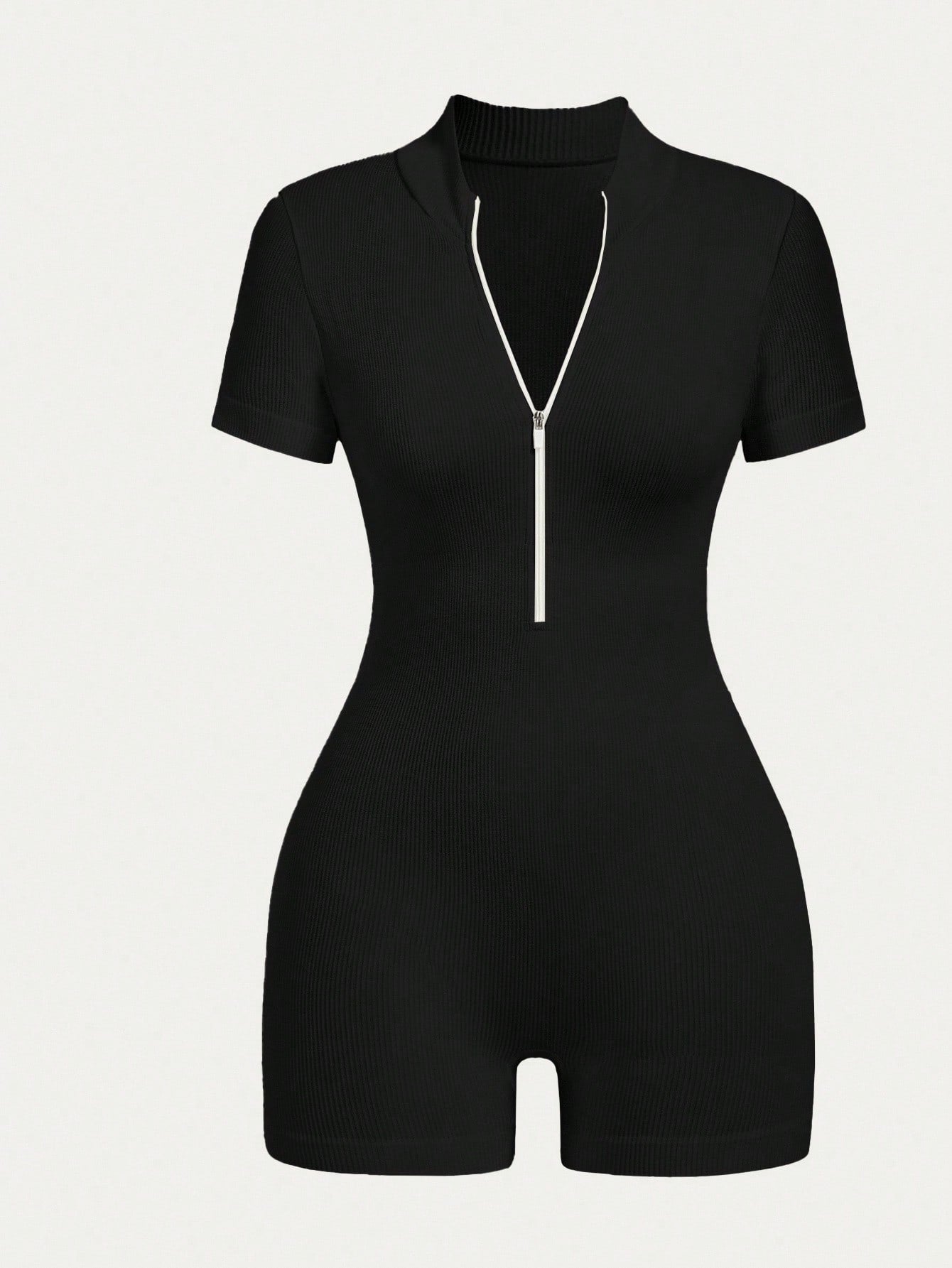 Midnight Sculpt Ribbed Romper