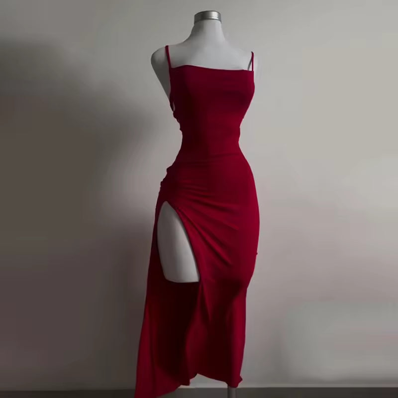 New Dress Summer High Sensibility Halter Strap Spice Girl Bag Hip Dress