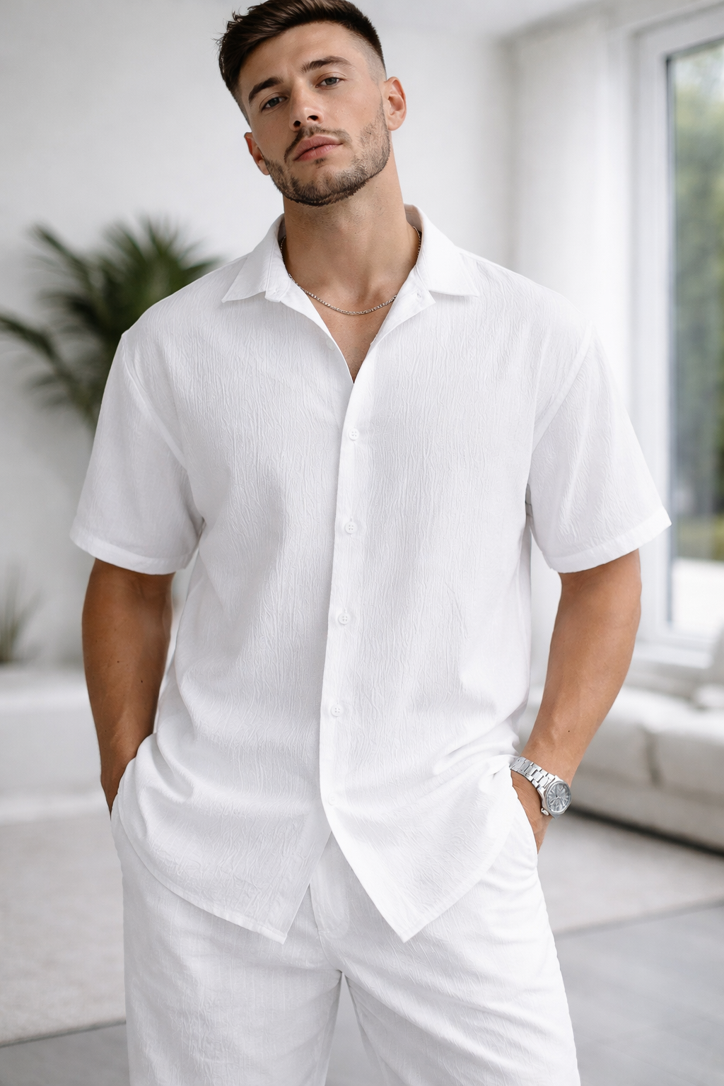 Essential Textured Short Sleeve Shirt