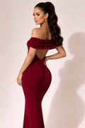 Elegant Off-Shoulder Sculpted Maxi Dress