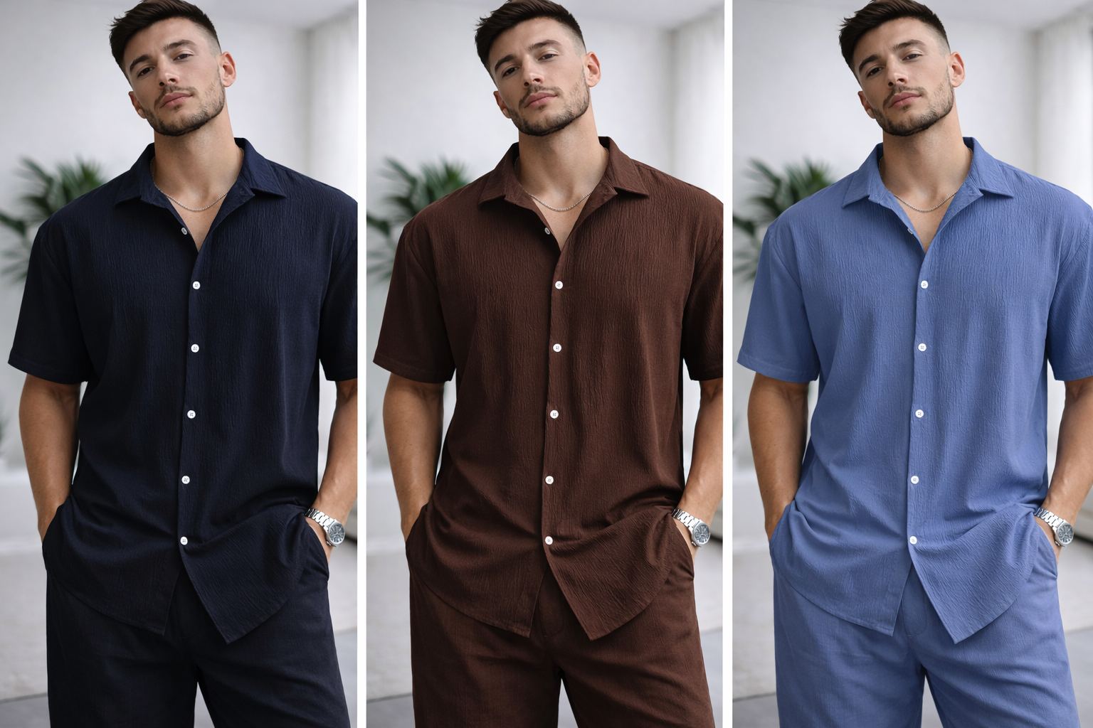 Essential Textured Short Sleeve Shirt